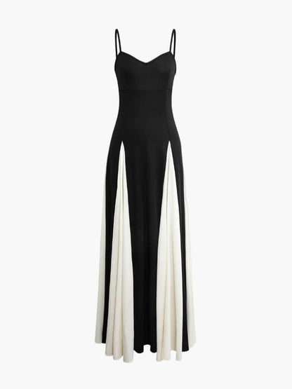 Classic Monochrome Floor Length Dress