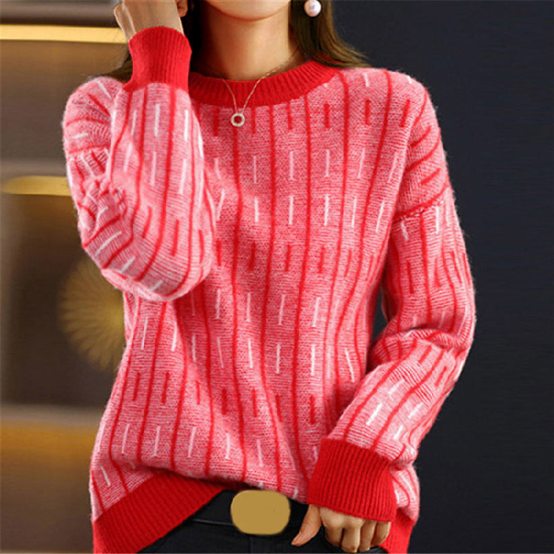 Casual Graphic Crew Neck Sweater