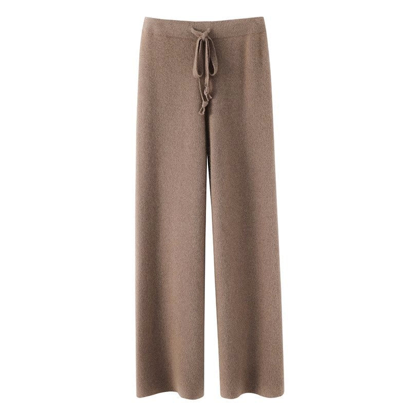 Comfortable Knit Drawstring Waist Pants - Nocini