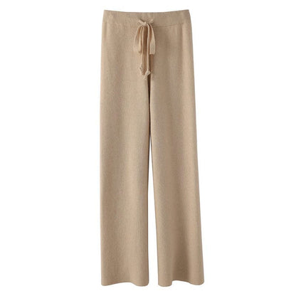 Comfortable Knit Drawstring Waist Pants