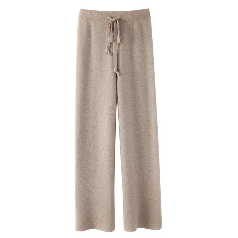 Comfortable Knit Drawstring Waist Pants