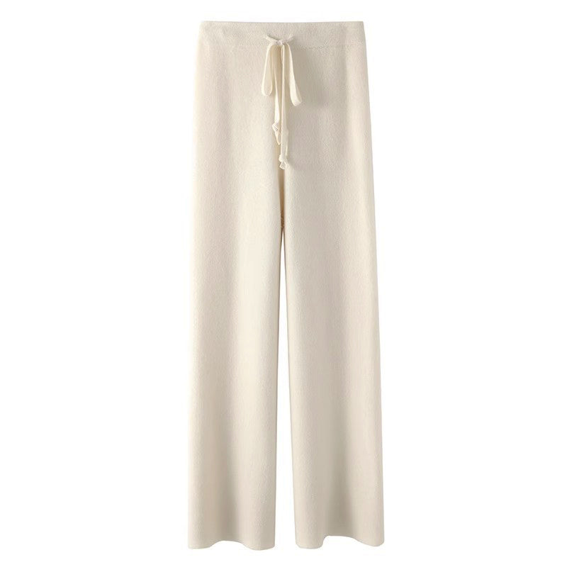 Comfortable Knit Drawstring Waist Pants