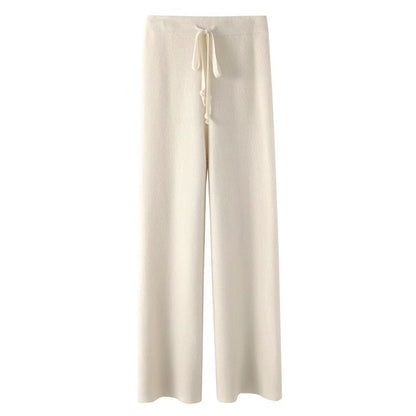Comfortable Knit Drawstring Waist Pants