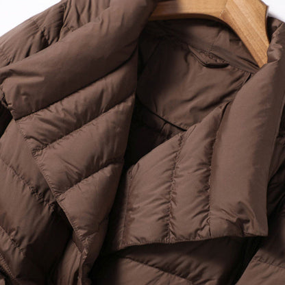 Warm Padded Parka Jacket with Faux Fur Collar