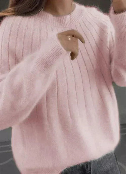 Soft Women's Long Sleeve Crew Neck Pullover Sweater