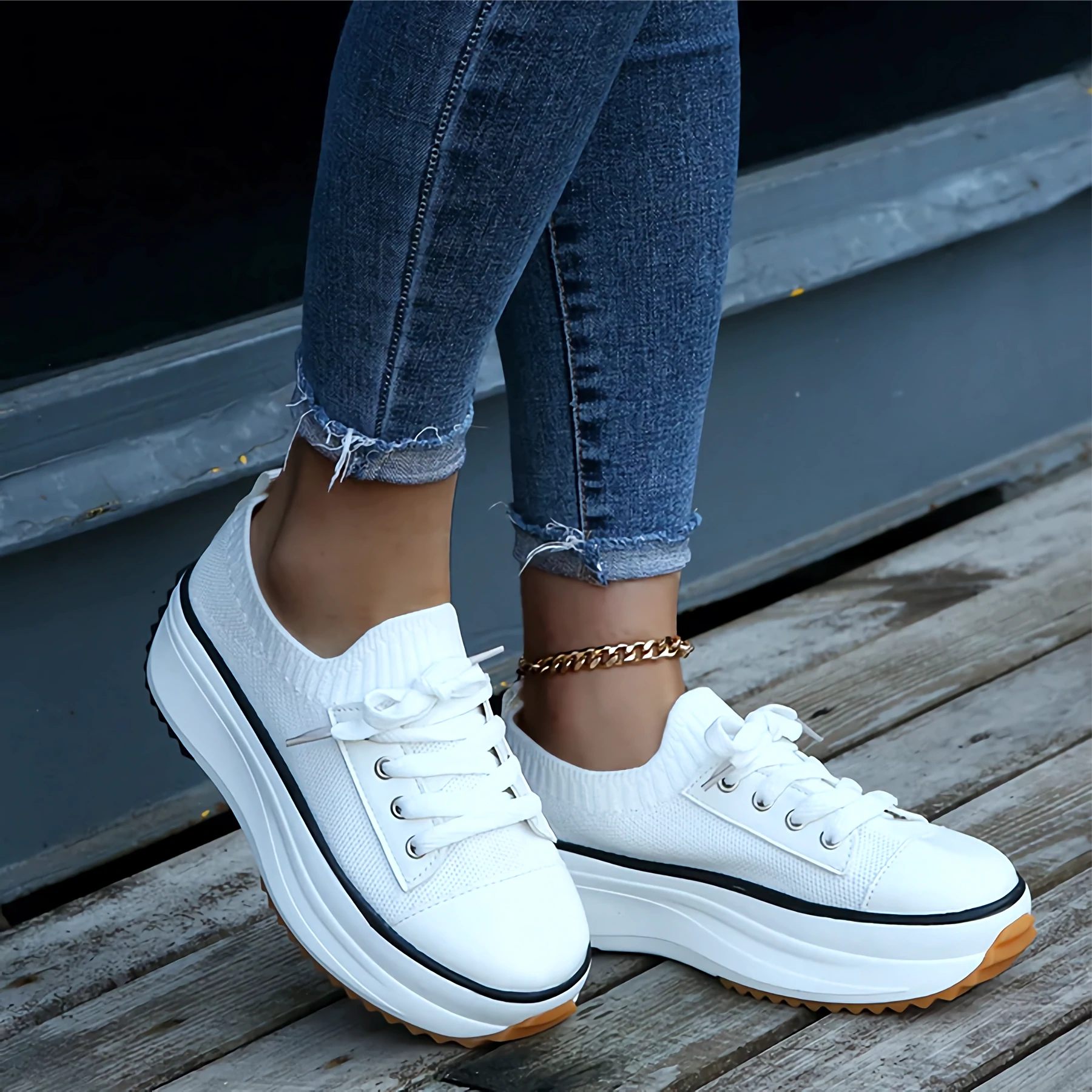 Comfortable Women's Knit Sneakers - Lightweight & Airy Shoes - Nocini