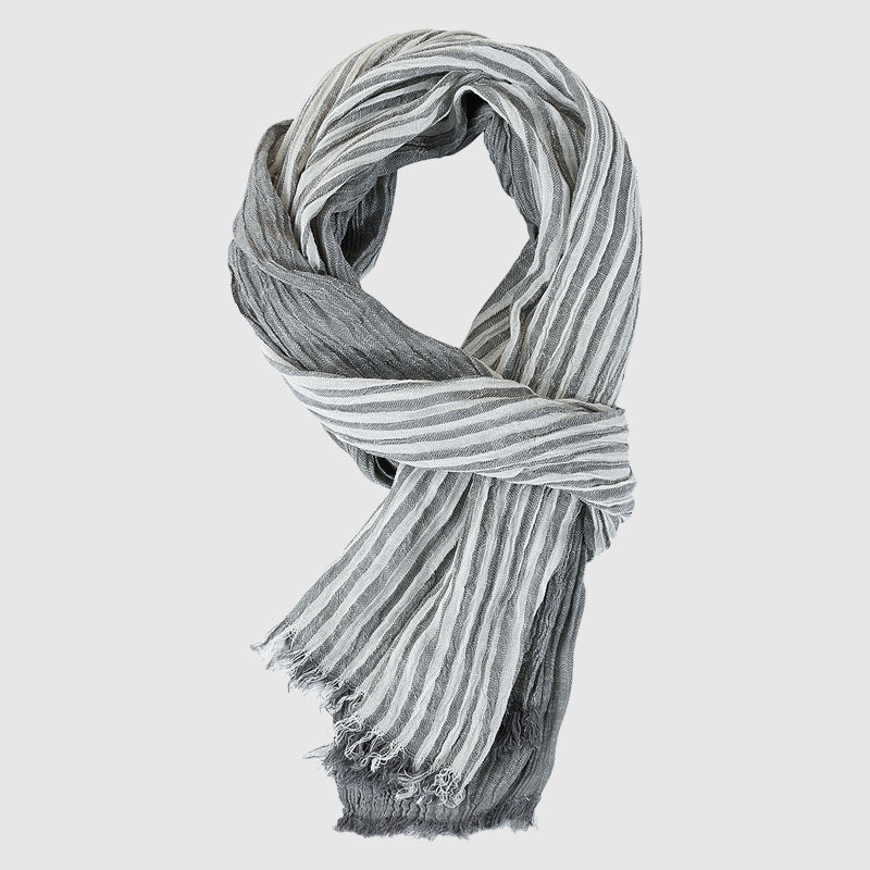 Casual Stripe Fringe Scarf