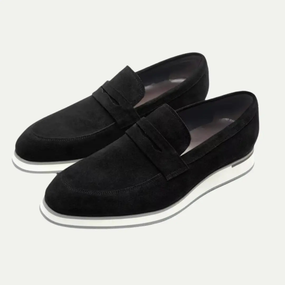 Luxurious Leather Slip On Shoes Black - Nocini