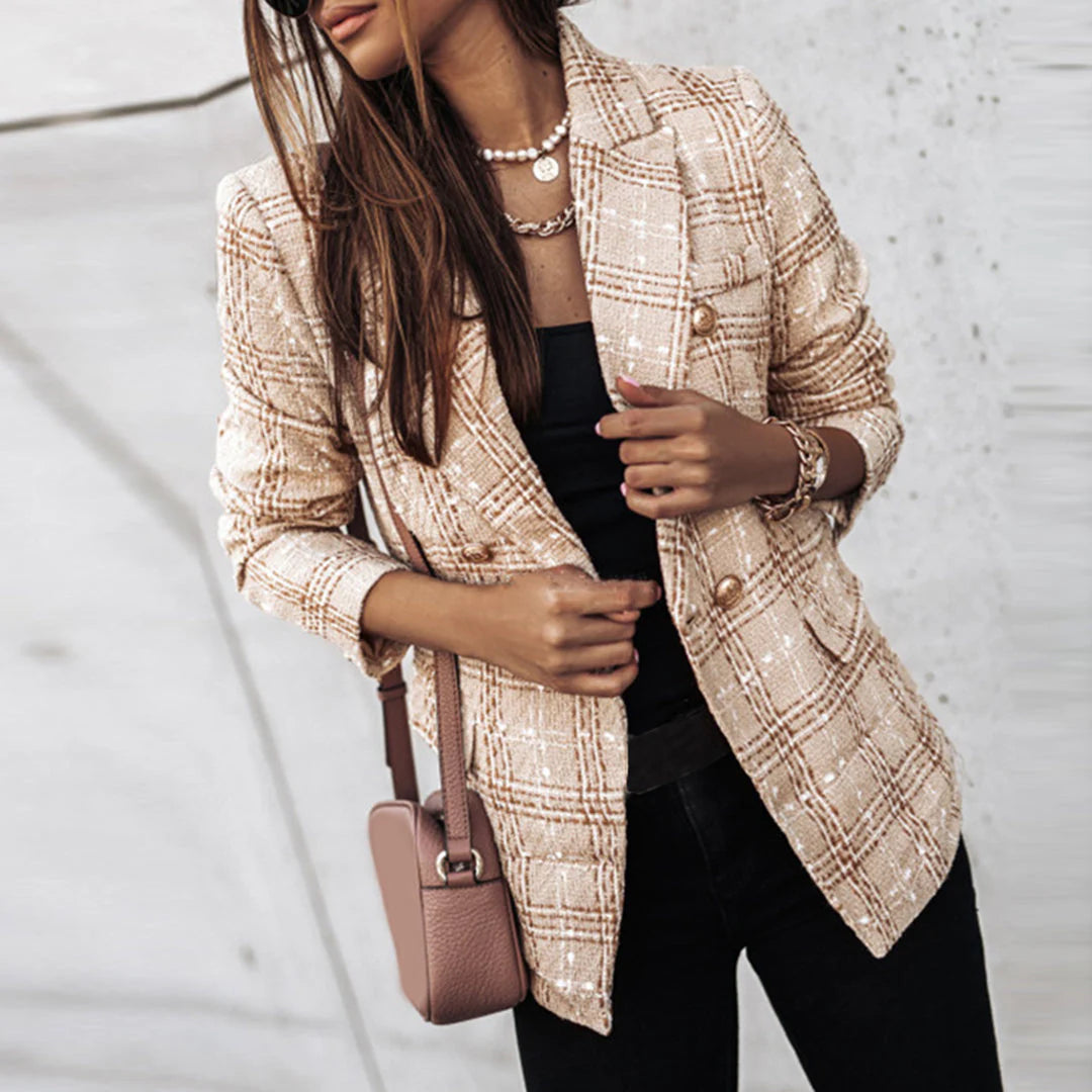 Stylish Floral Ladies Jacket with Metallic Buttons