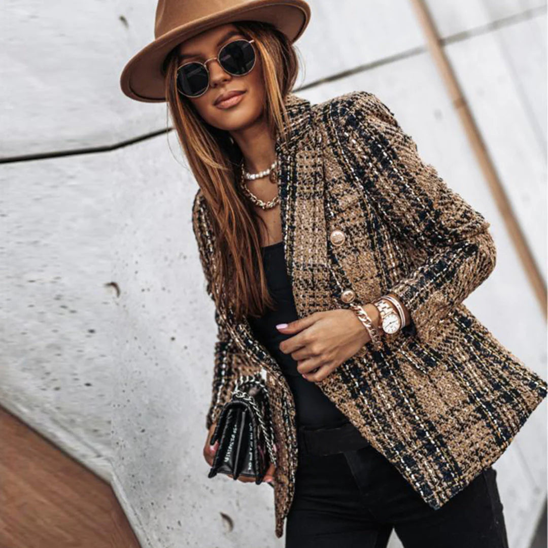 Stylish Floral Ladies Jacket with Metallic Buttons