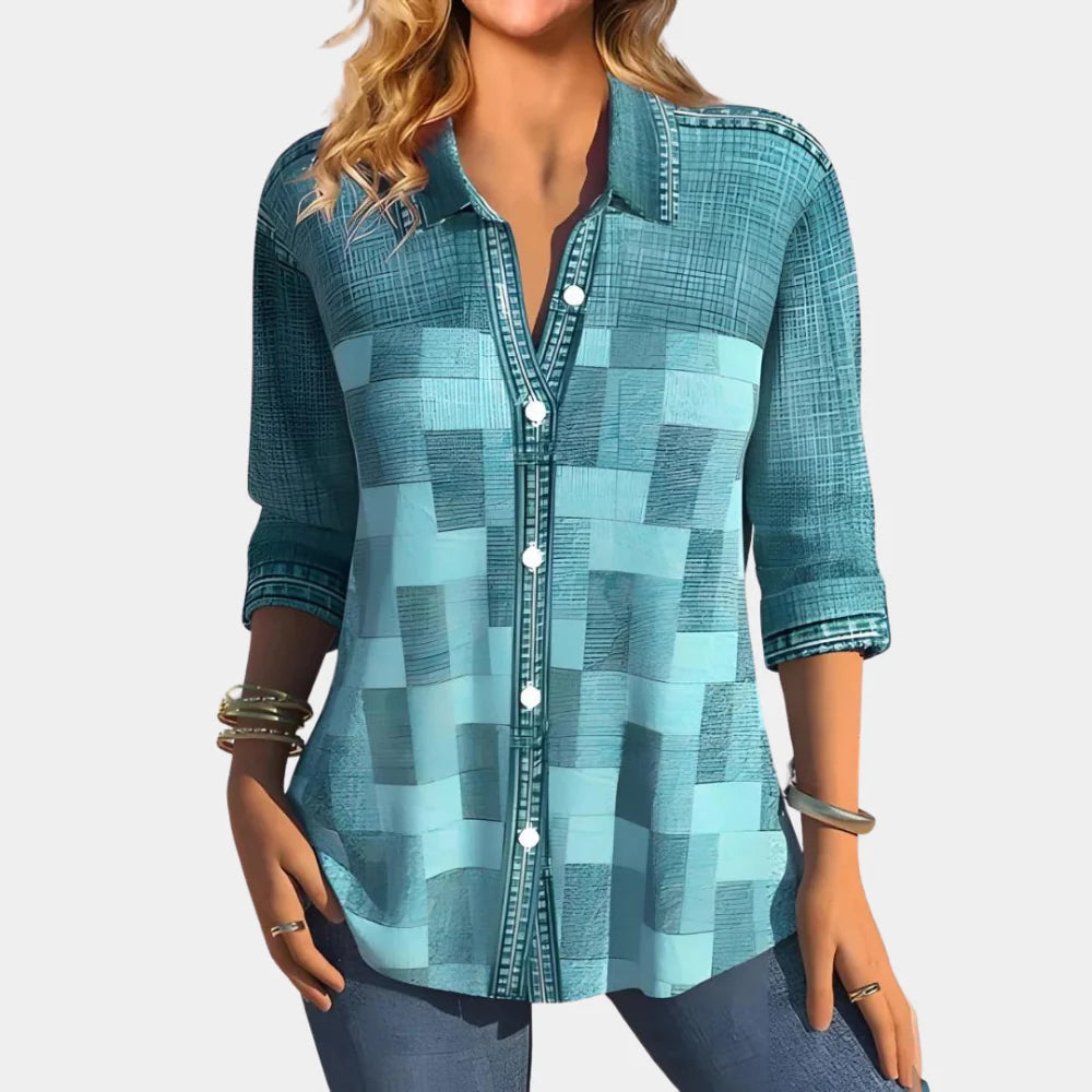 Relaxed Fit Plaid Women's Shirt