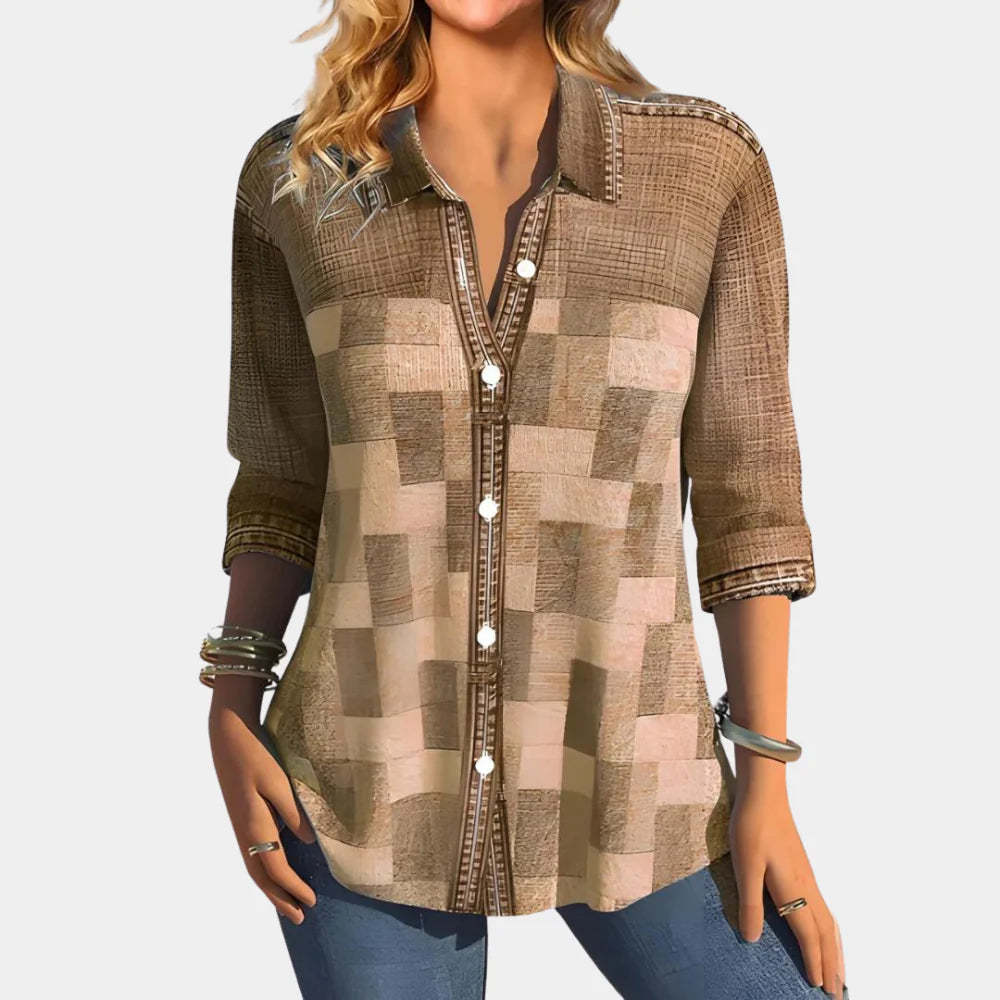 Relaxed Fit Plaid Women's Shirt