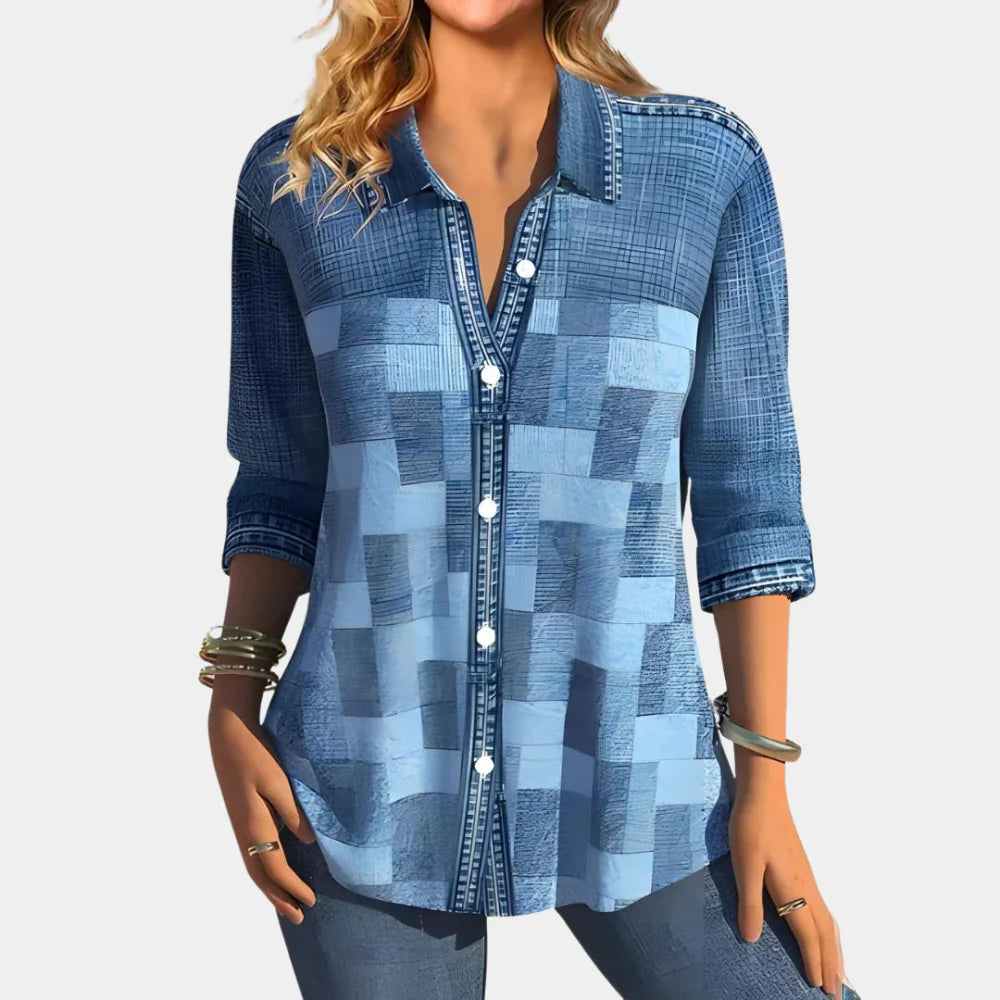 Relaxed Fit Checkered Women's Shirt