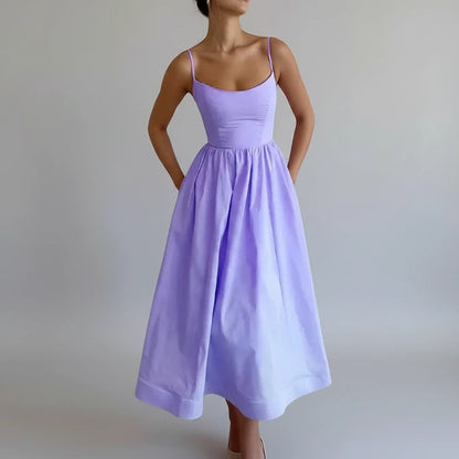 Casual V-Neck Waist Dress for Women