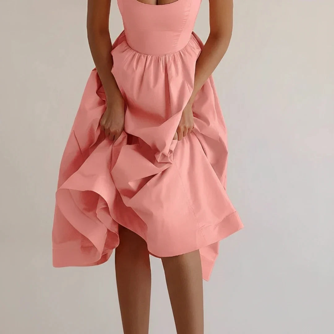 Casual V-Neck Waist Dress for Women