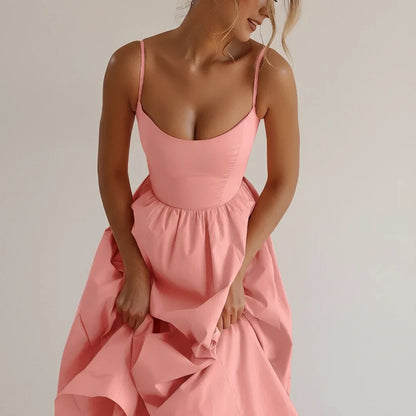 Casual V-Neck Waist Dress for Women