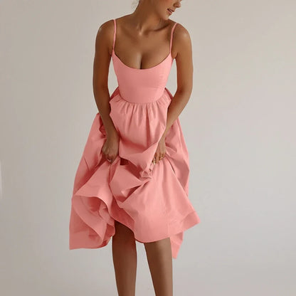 Casual V-Neck Waist Dress for Women