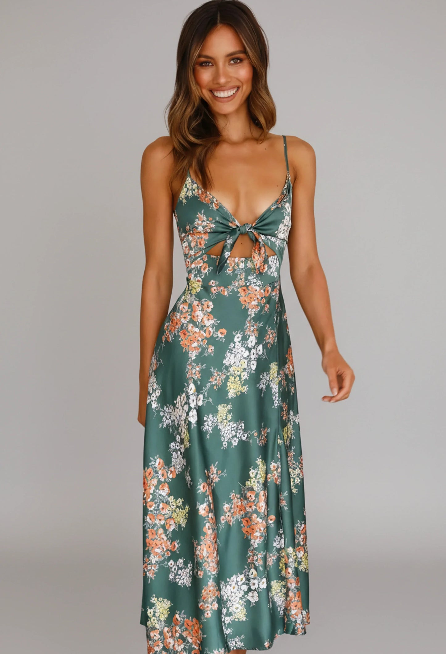 Thin Strap Casual Midi Dress for Ladies - Olytrend