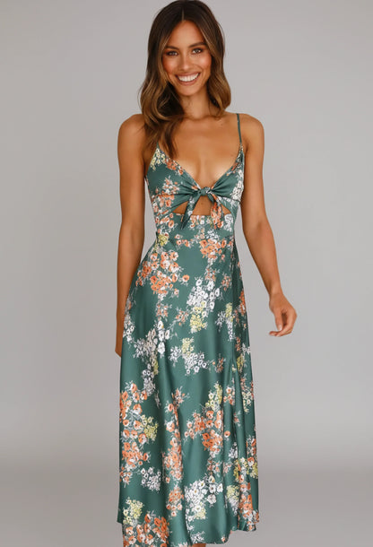 Thin Strap Casual Midi Dress for Ladies - Olytrend