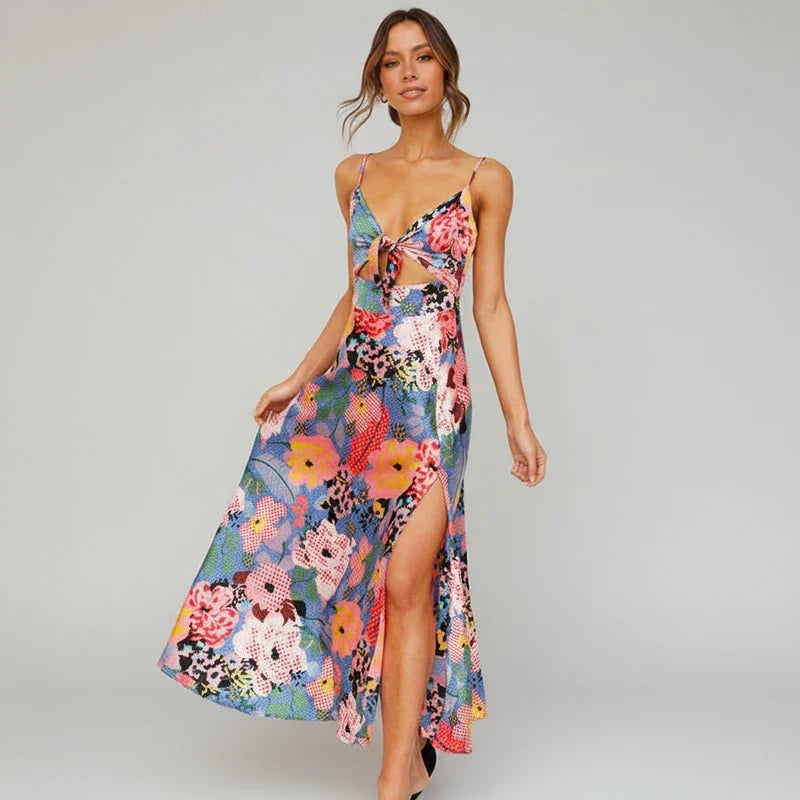 Thin Strap Casual Midi Dress for Ladies