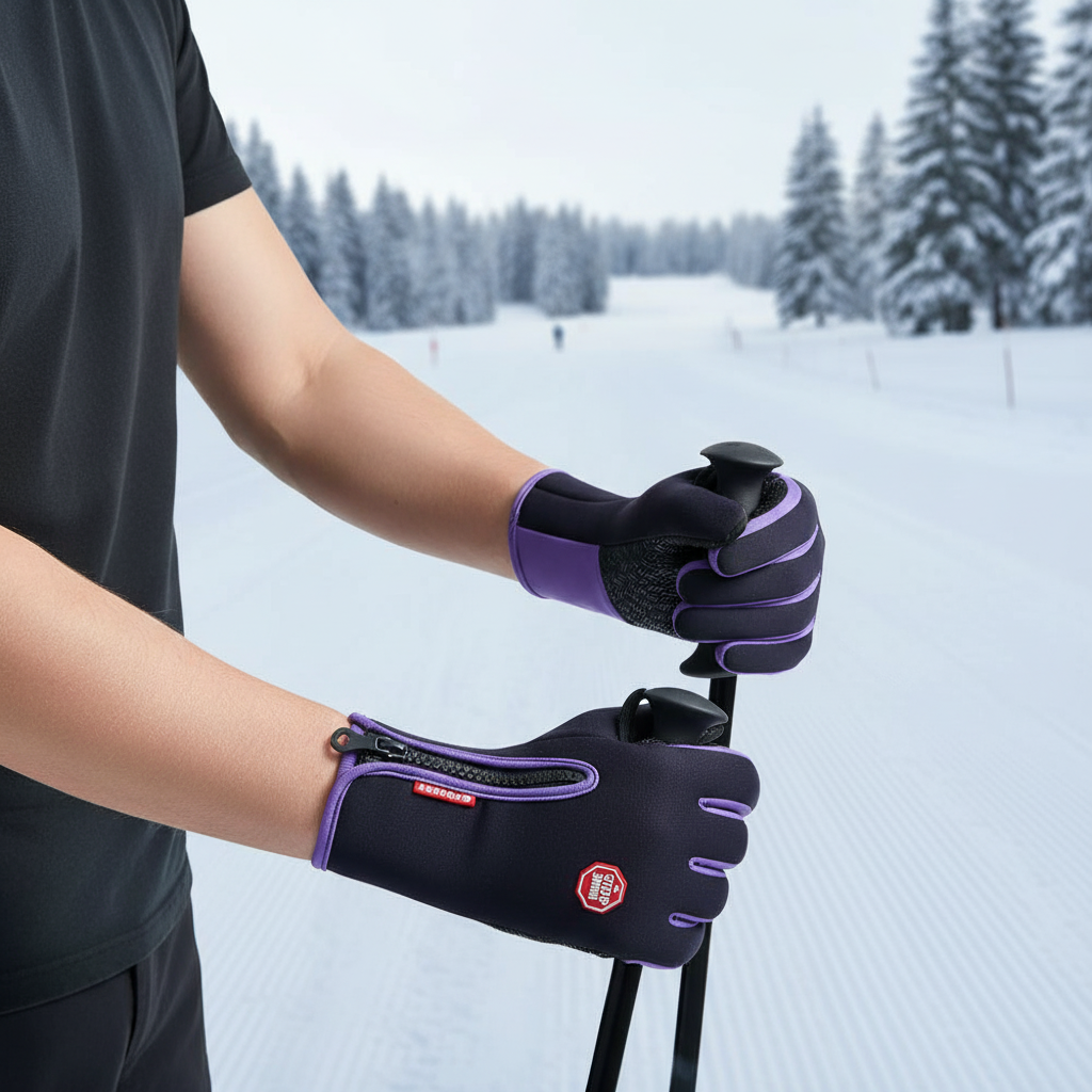 Insulated Water Resistant Gloves with Zipper - Pexav