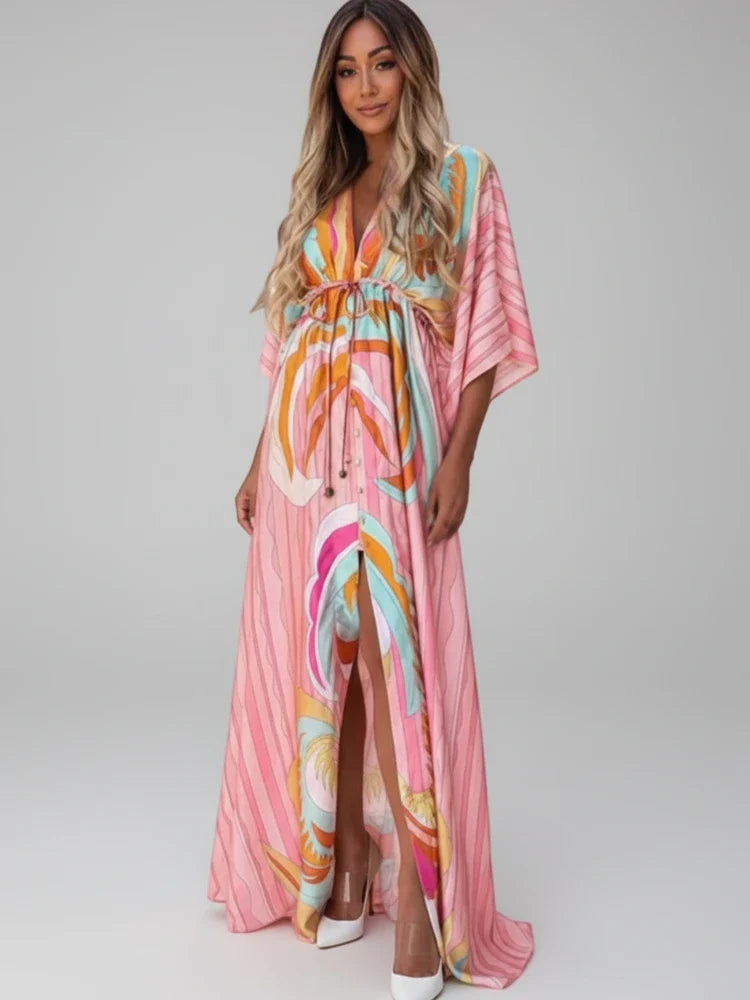 Elegant High Low Maxi Dress for Ladies - Olytrend