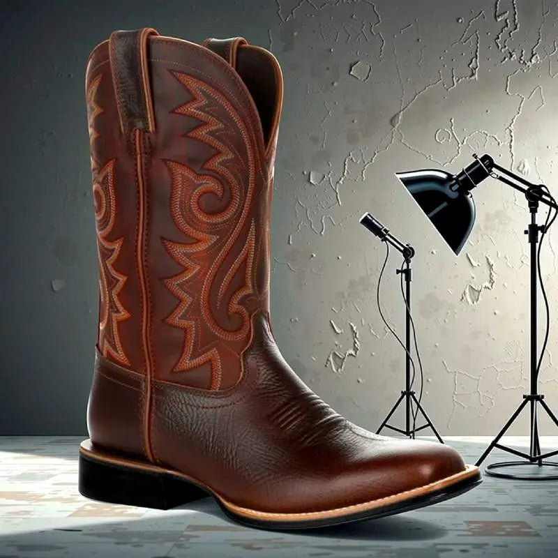 Classic Western Boots for Women - Stylish Block Heel - Nocini