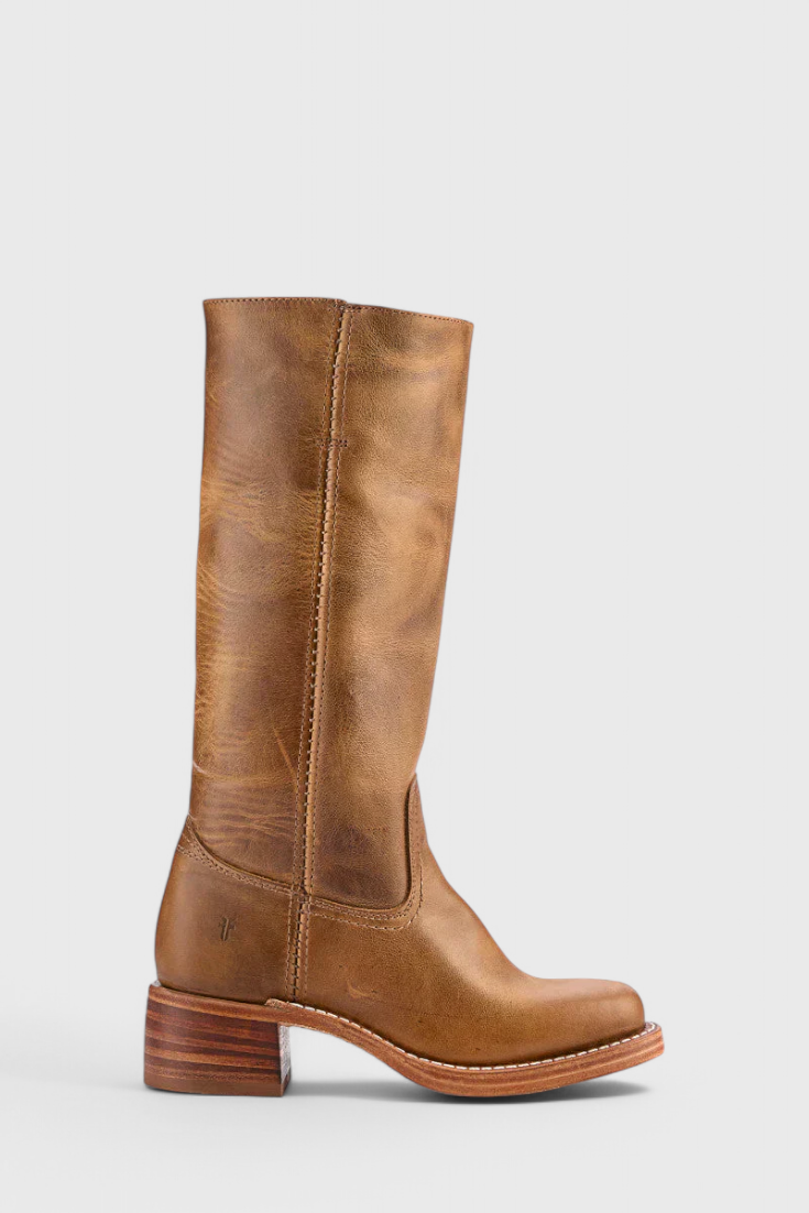 Classic Ladies Leather Ankle Boots with Chunky Heel