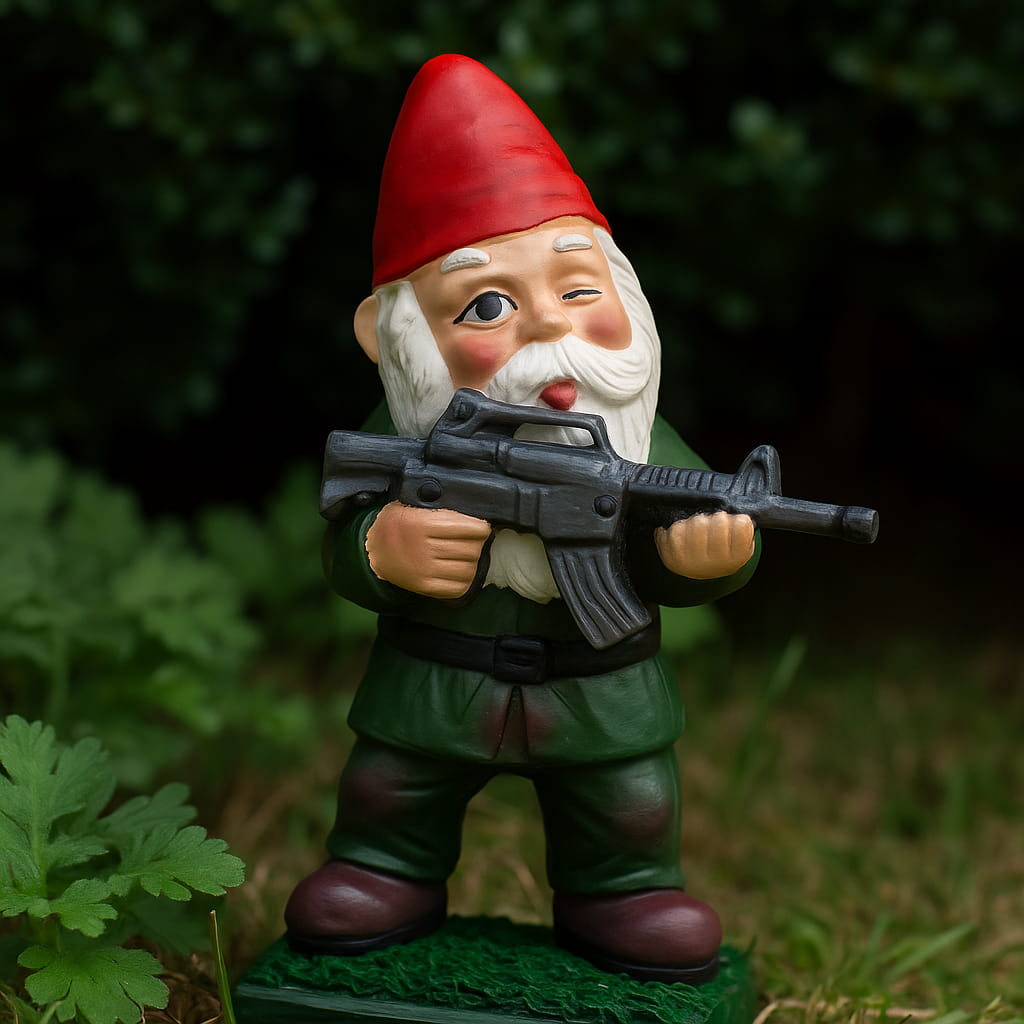 Fun Military Gnome Figurine For Garden Decor