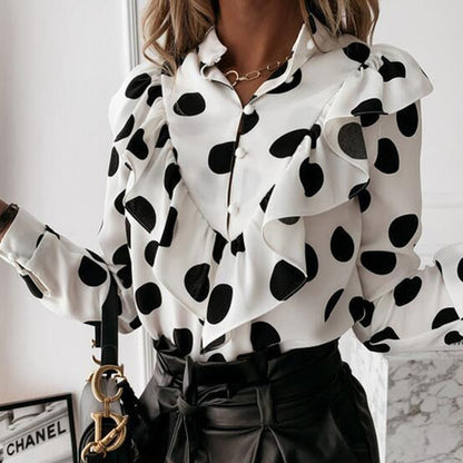 Fashionable Animal Print Women's Long Sleeve Top