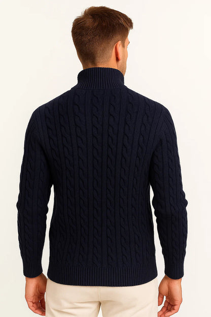 Men's Traditional Crew Neck Cable Sweater