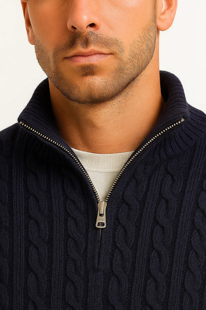 Men's Traditional Crew Neck Cable Sweater
