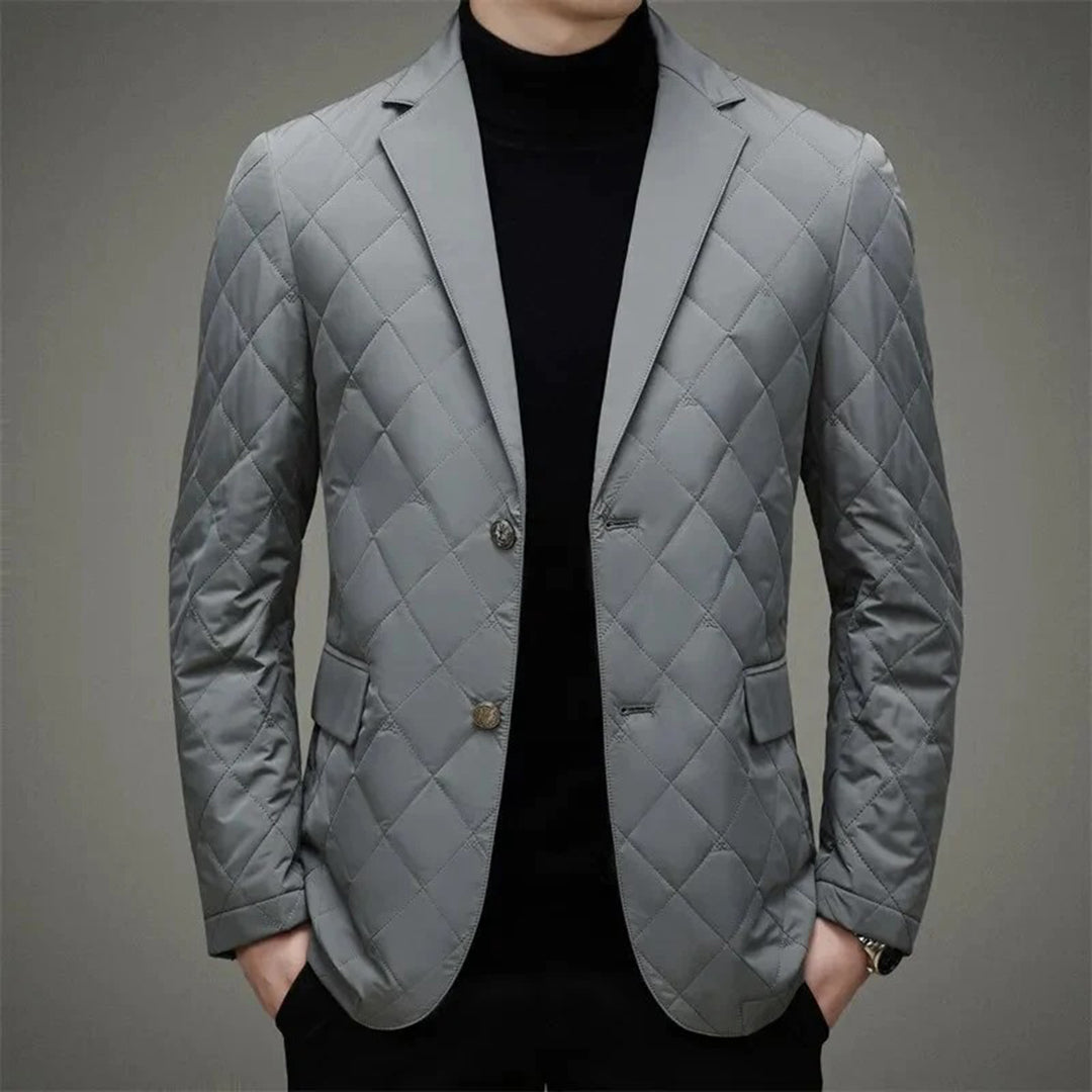 Men's Slim Fit Quilted Jacket with Button Front