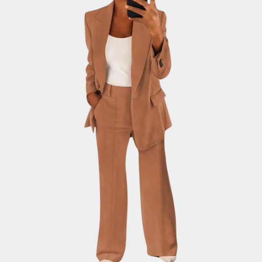 Casual Two-Piece Suit | Loose Blazer, Wide Leg Pants - Nocini