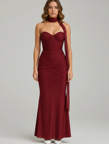 Sleeveless Fitted Long Evening Dress for Women