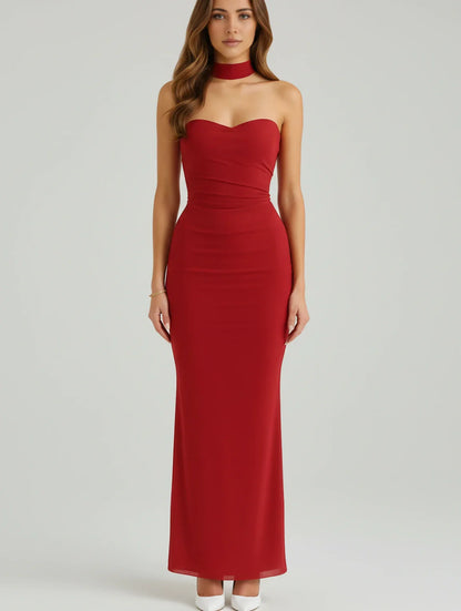 Sleeveless Fitted Long Evening Dress for Women