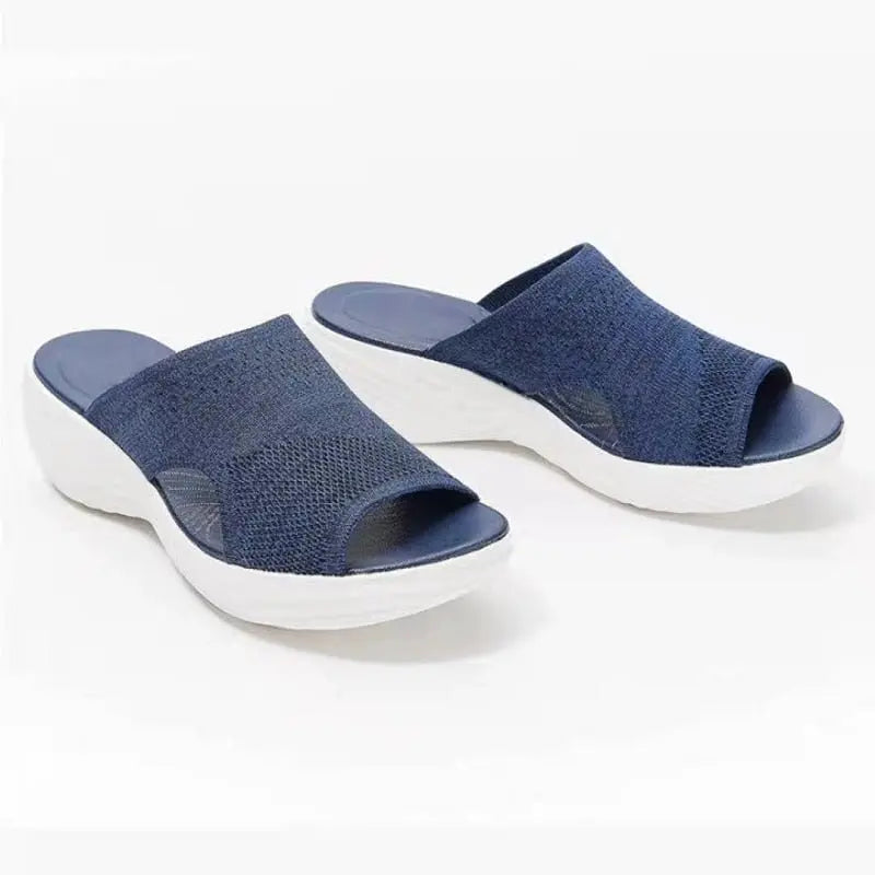 Stretch Knit Open-Toe Sandals for Women – Comfortable & Trendy Design