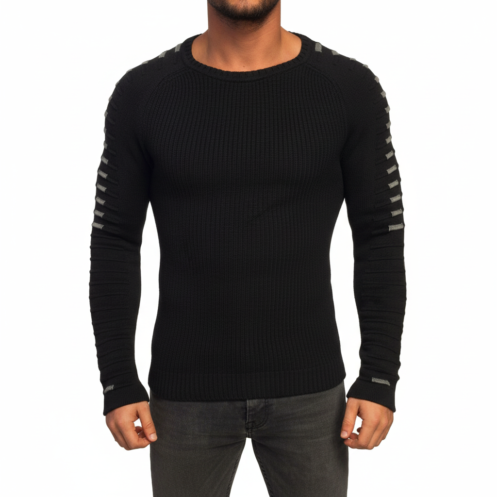 Cozy Mens Crew Neck Knit Sweater - Pexav