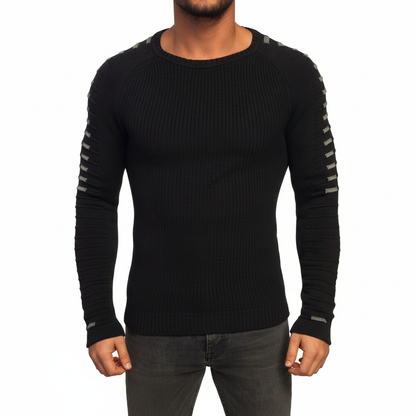 Cozy Mens Crew Neck Knit Sweater - Pexav