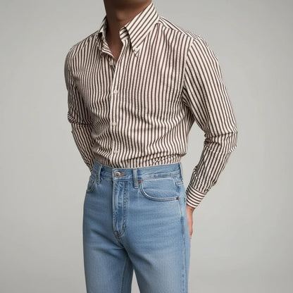 Classic Men's Horizontal Stripe Shirt