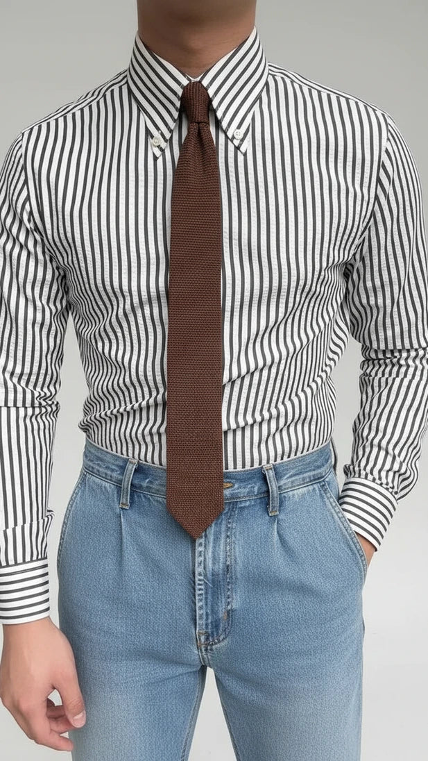 Classic Men's Horizontal Stripe Shirt