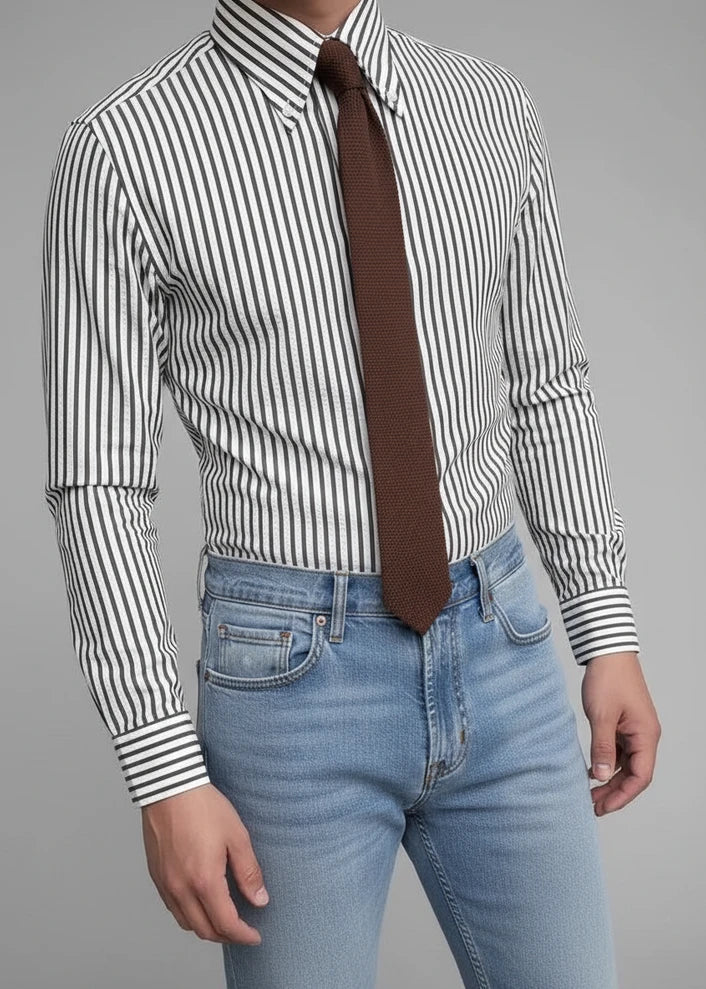 Classic Men's Horizontal Stripe Shirt