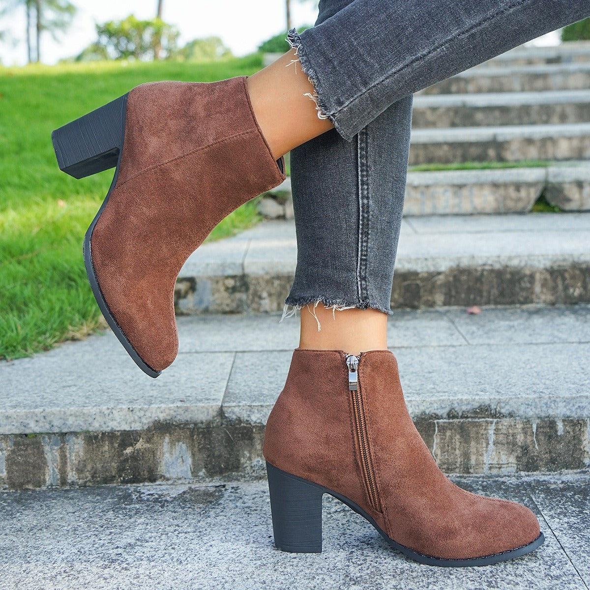 Classic Suede Ankle Boots for Women - Nocini