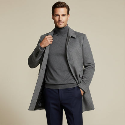 Classic Men's Thick Wool Overcoat