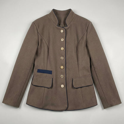 Fitted Blazer with Notch Collar and Two Tone Detail