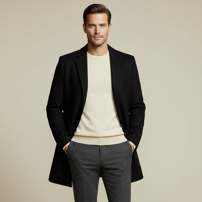 Classic Men's Thick Wool Overcoat