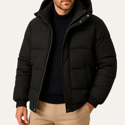 Warm Waterproof Men's Down Hooded Parka Jacket