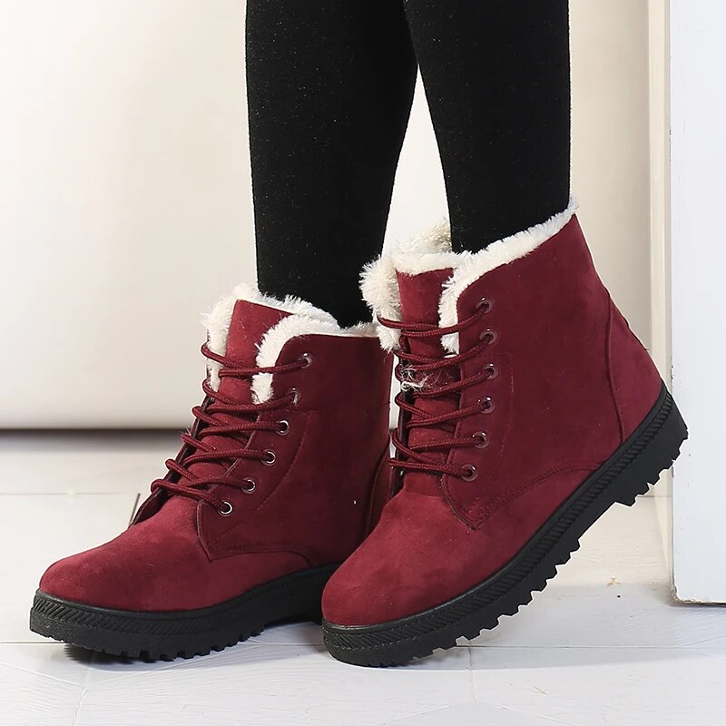 Warm Low Heel Ankle Boots for Women