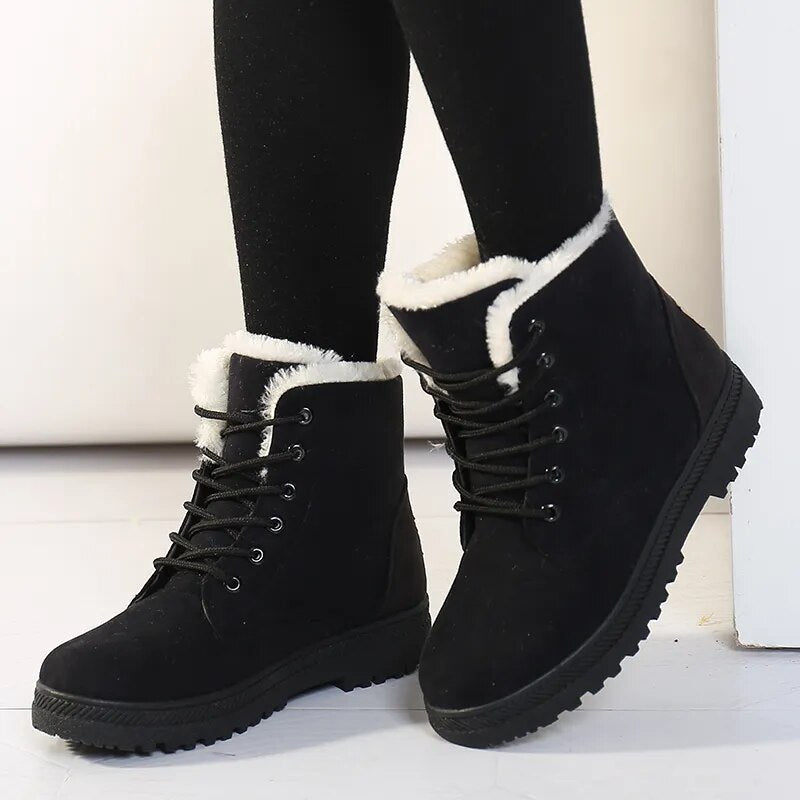 Warm Low Heel Ankle Boots for Women