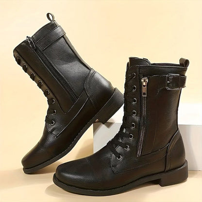 Women's Comfortable Ankle Boots with Zip Closure